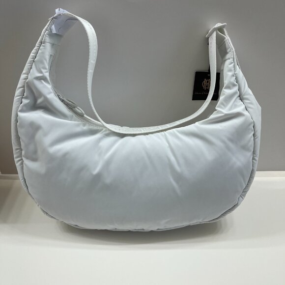 House of Harlow 1960 - Crescent Nylon Zip Hobo Shoulder Bag- White -NWT - Picture 6 of 10